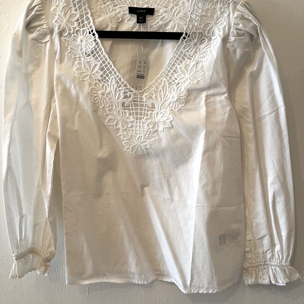 Womens JCREW white top size XS NWT